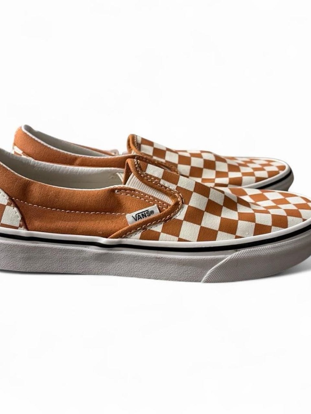 Vans Slip-On Checkerboard Sneakers - Rust and White - Picture 2 of 2